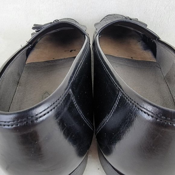 Florsheim Barletta Mens Black Woven Tassel Leather Slip-On Loafer 9.5 Italy Made main image 6